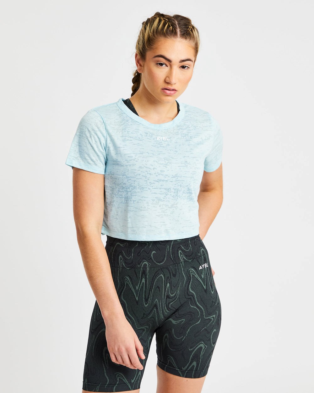 AYBL Velocity Crop T Shirt Blauw | 4631520-XZ