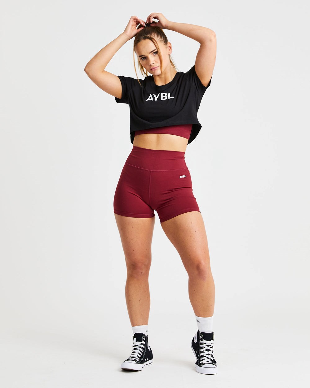 AYBL Crop T Shirt Zwart | 7896153-UX