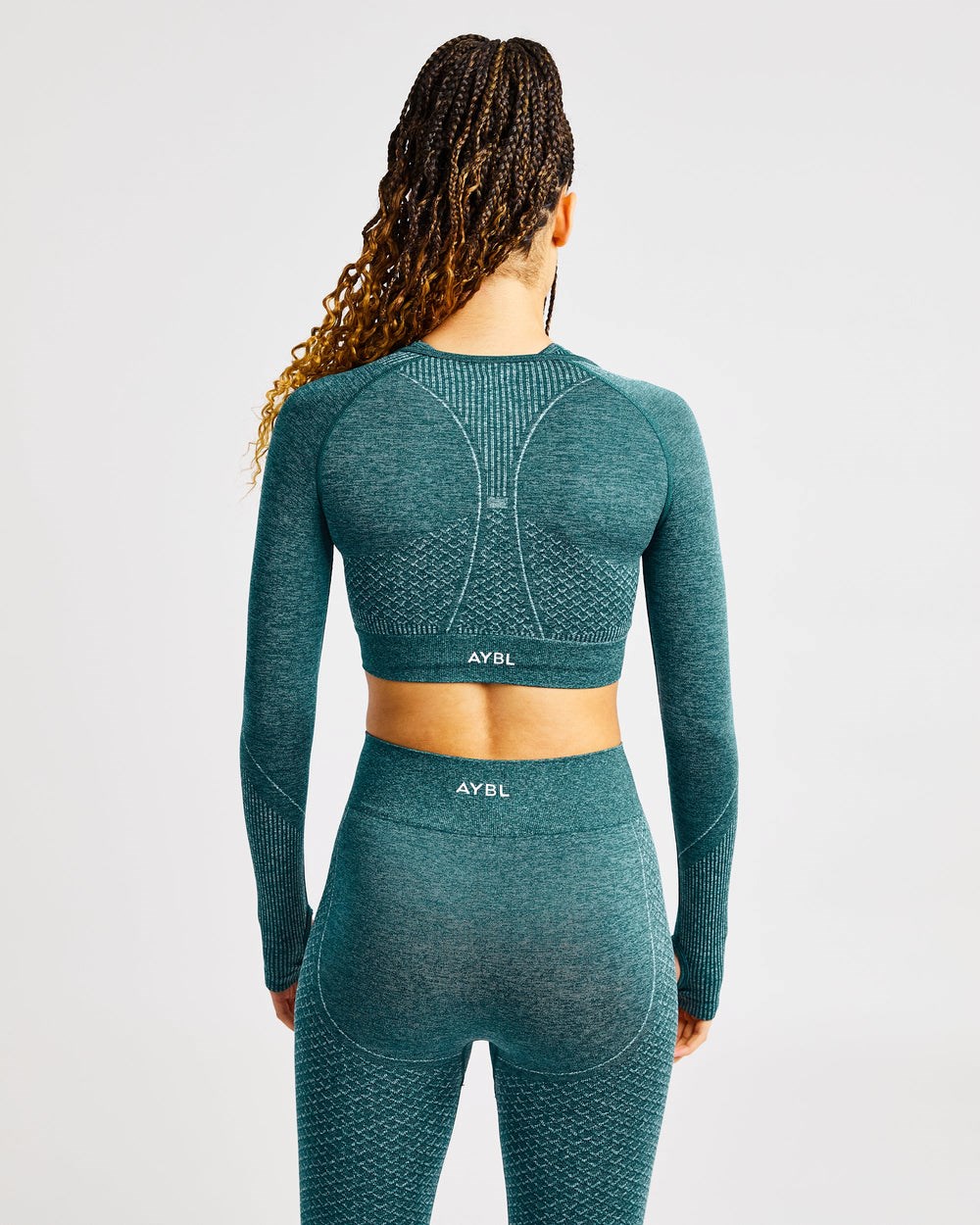 AYBL Impact Seamless Long Sleeve Crop Top Groen | 3189065-MN