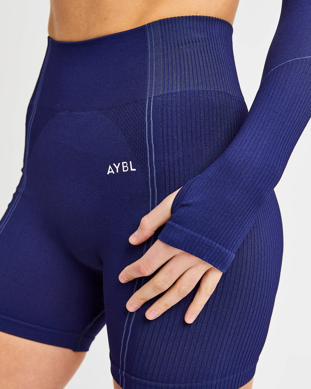 AYBL Reflex Seamless Long Sleeve Crop Top Koningsblauw Blauw | 4758362-TQ