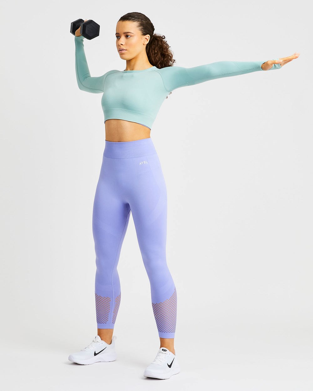 AYBL Reform Seamless Long Sleeve Crop Top Groen | 4638710-MK