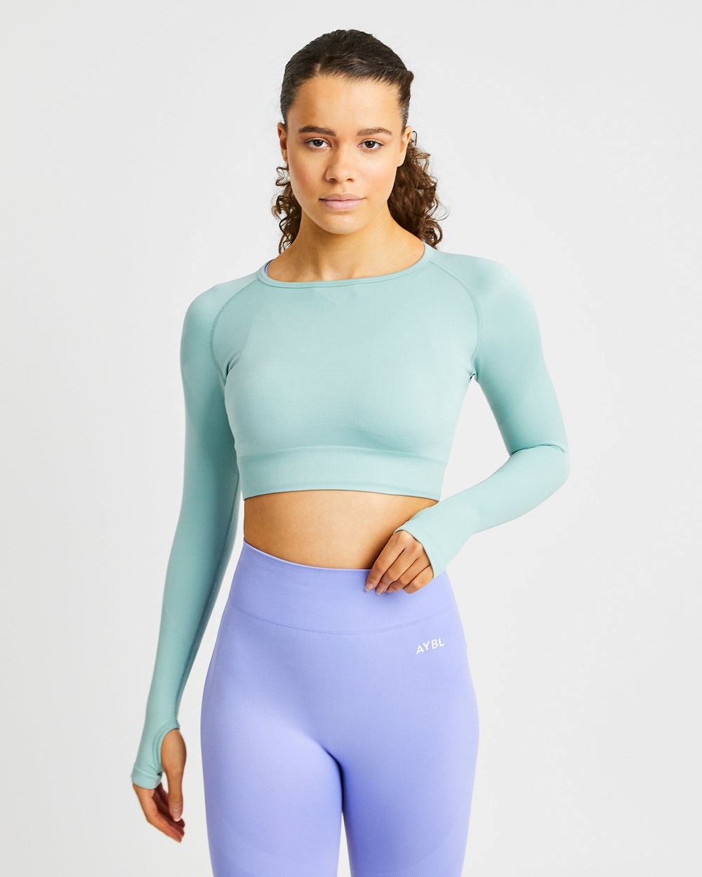 AYBL Reform Seamless Long Sleeve Crop Top Groen | 4638710-MK