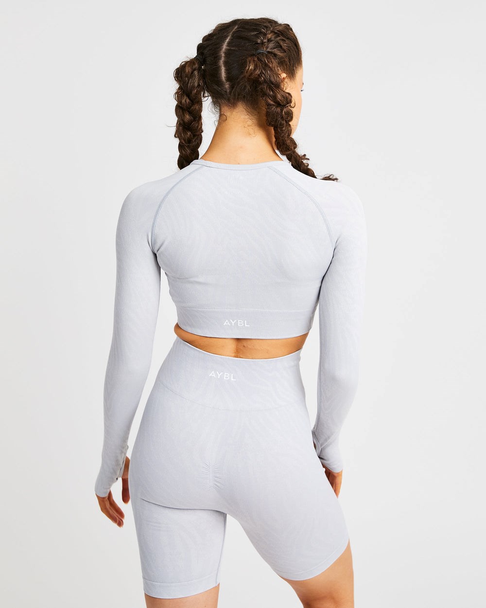 AYBL Evolve Animal Seamless Long Sleeve Crop Top Lichtgrijs | 3968210-LT