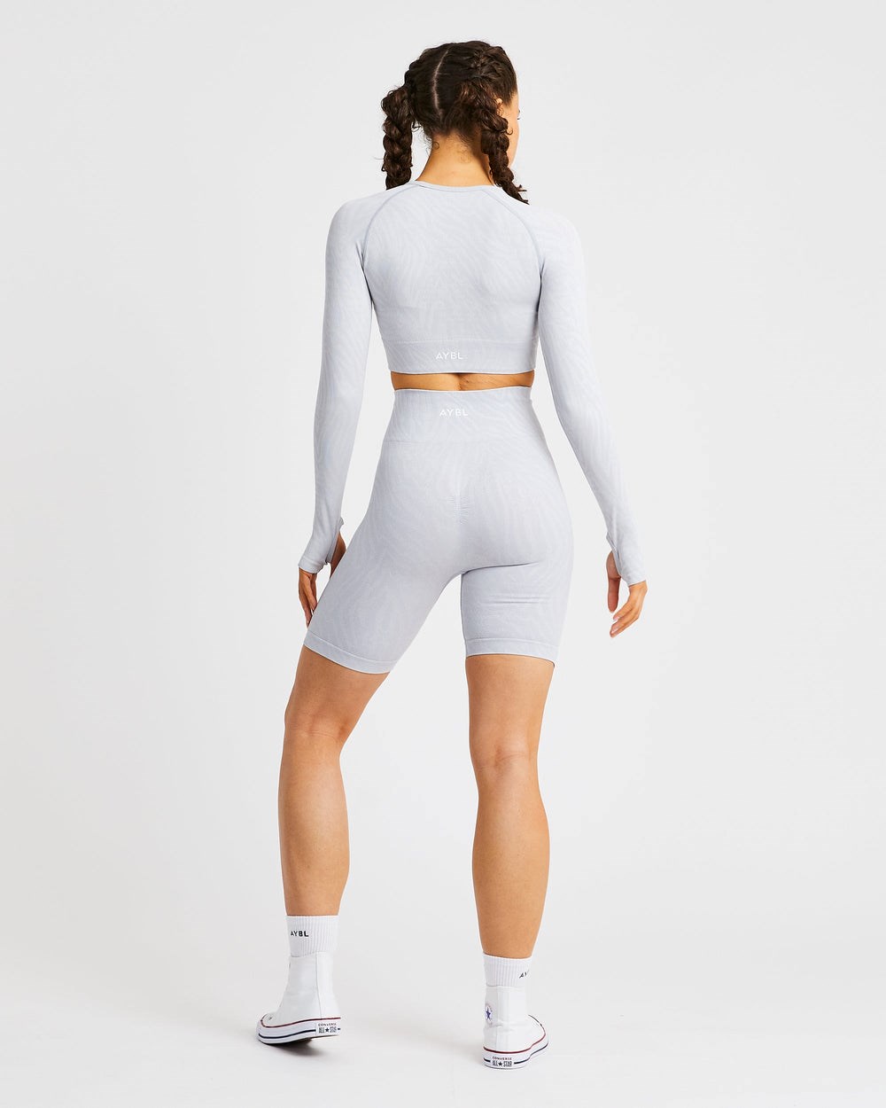 AYBL Evolve Animal Seamless Long Sleeve Crop Top Lichtgrijs | 3968210-LT