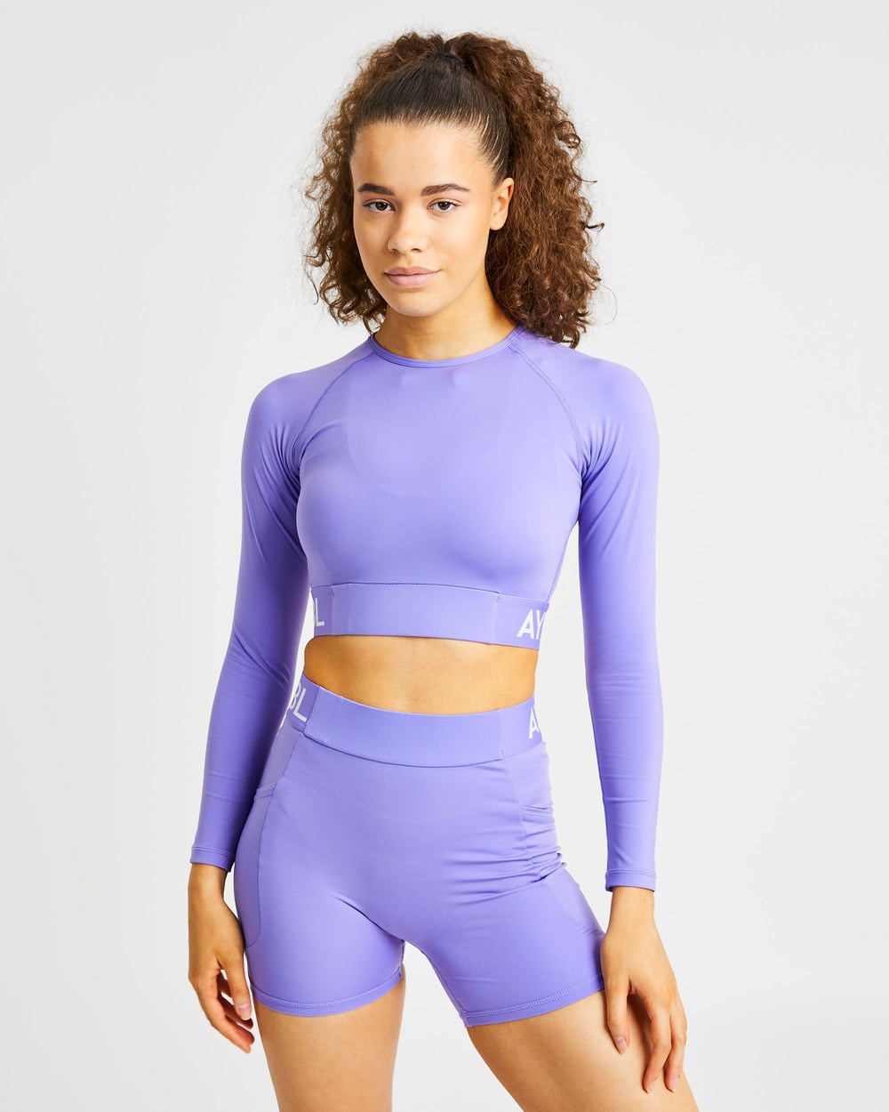 AYBL Training Long Sleeve Crop Top Paars | 6043189-IE