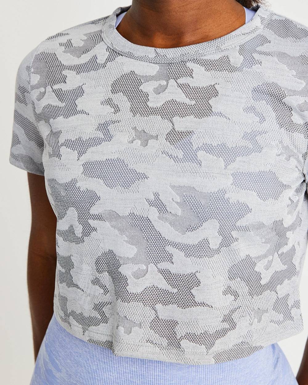 AYBL Evolve Camo Crop T Shirt Grijs | 1257490-SQ