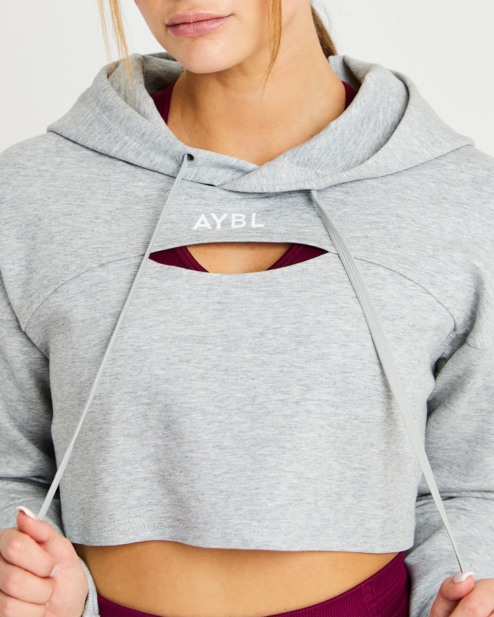 AYBL Everyday Cutout Crop Hoodie Grijs | 2943571-SL