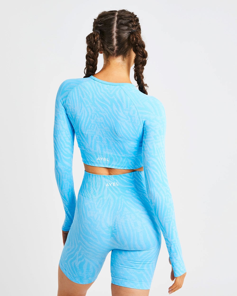 AYBL Evolve Animal Seamless Long Sleeve Crop Top Blauw | 7256984-XC