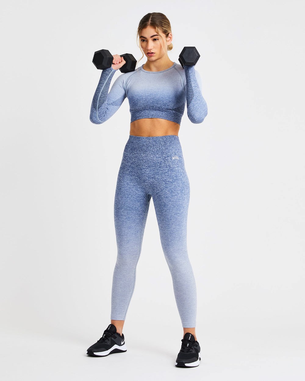 AYBL Pulse Ombré Seamless Leggings Donkerblauw | 8315420-KD