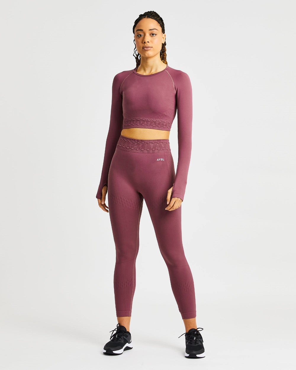 AYBL Elevate Seamless Long Sleeve Crop Top Roze | 7104928-RK