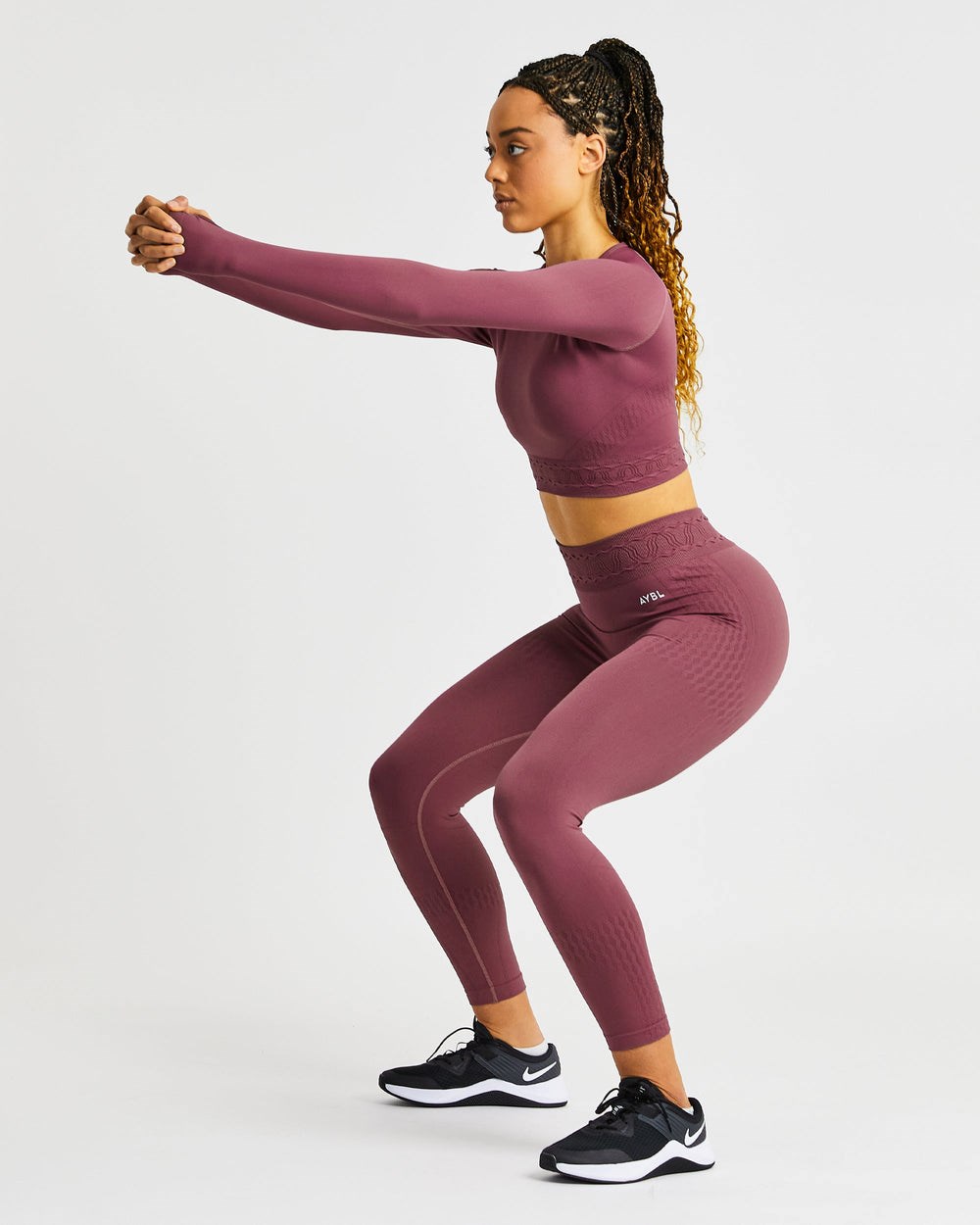 AYBL Elevate Seamless Long Sleeve Crop Top Roze | 7104928-RK