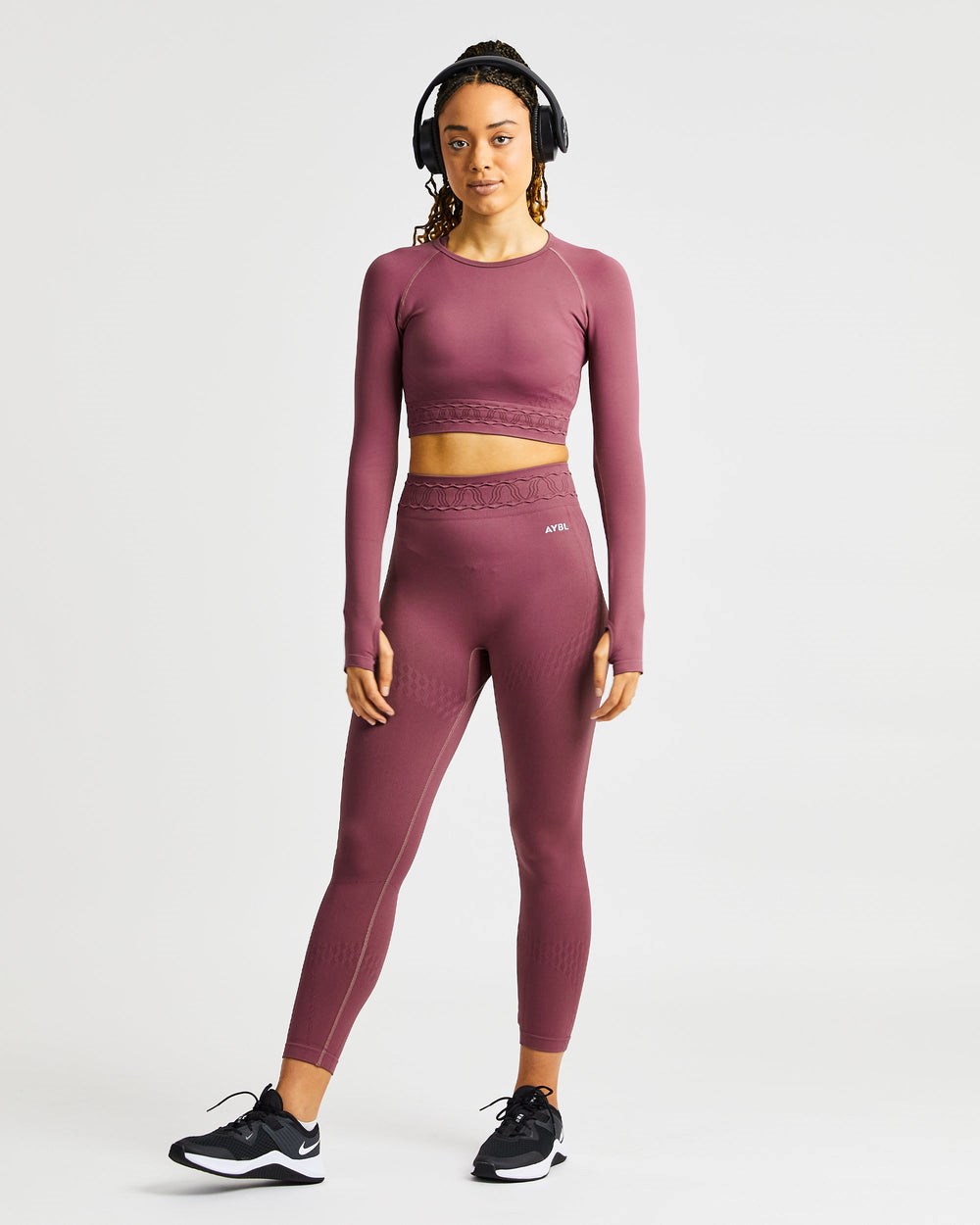 AYBL Elevate Seamless Long Sleeve Crop Top Roze | 7104928-RK