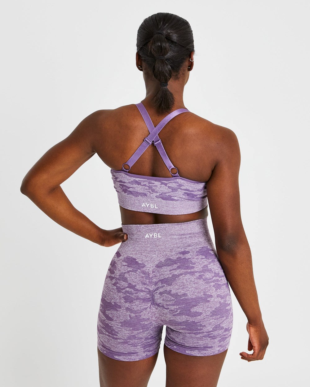 AYBL Evolve Camo Seamless Sports Bra Plum | 6745083-AX