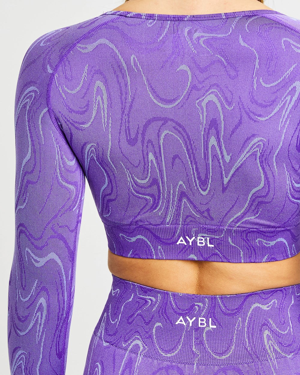 AYBL Velocity Seamless Long Sleeve Crop Top Paars | 9218456-ON