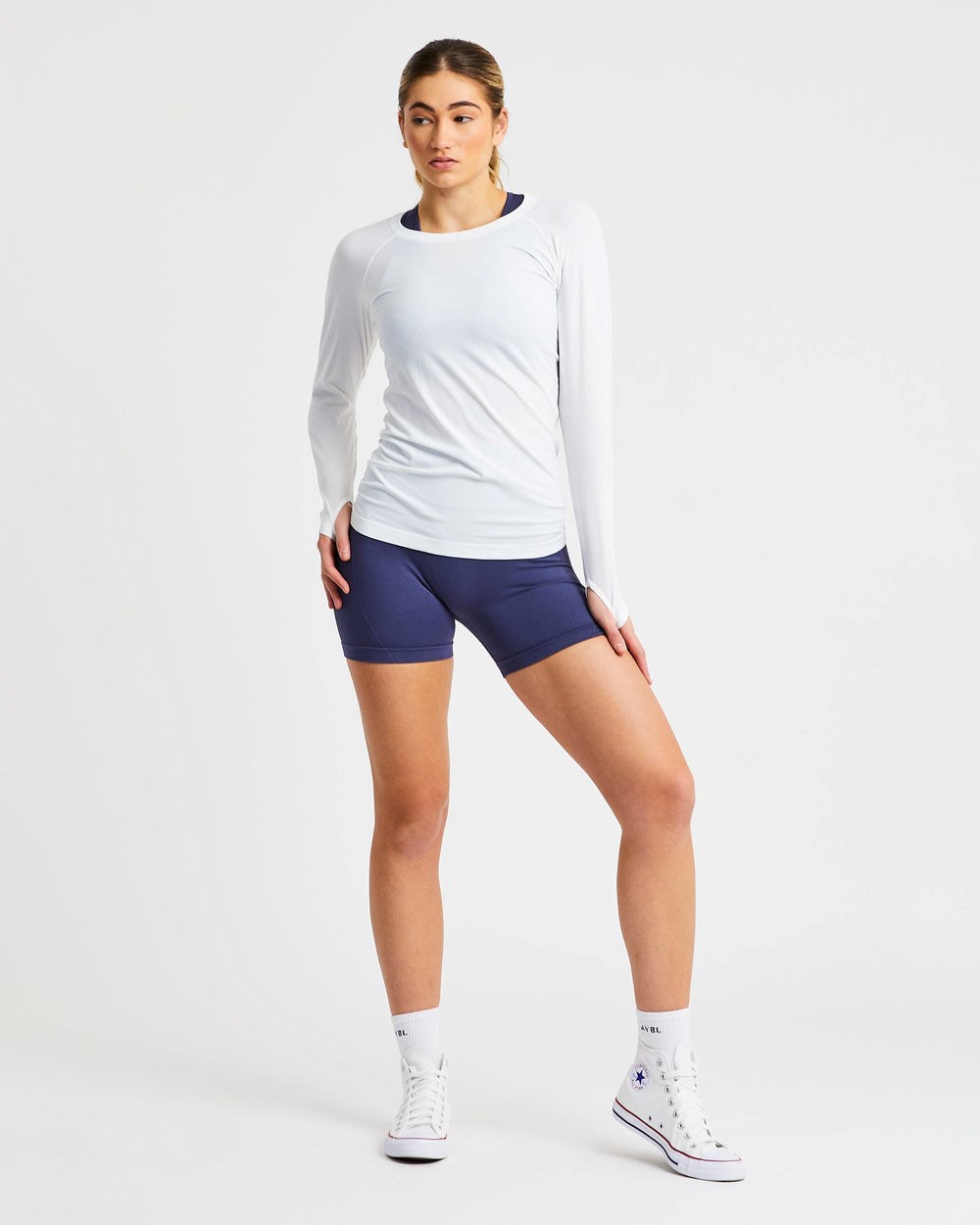 AYBL Embrace Seamless Long Sleeve T Shirt Wit | 6485207-BE