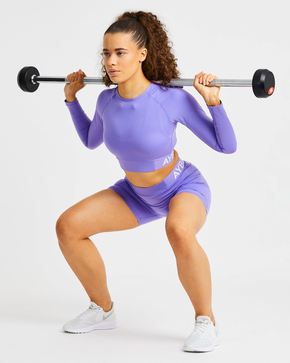 AYBL Training Long Sleeve Crop Top Paars | 7628549-ZG