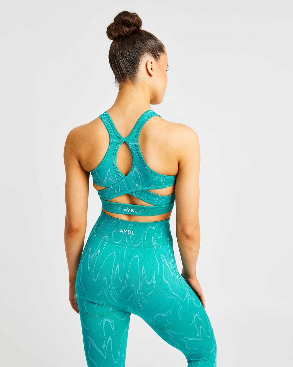 AYBL Velocity Seamless Sports Bra Turquoise | 9327084-VF