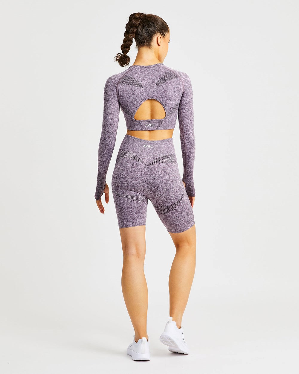 AYBL Motion Seamless Long Sleeve Crop Top Paars | 8365294-IV