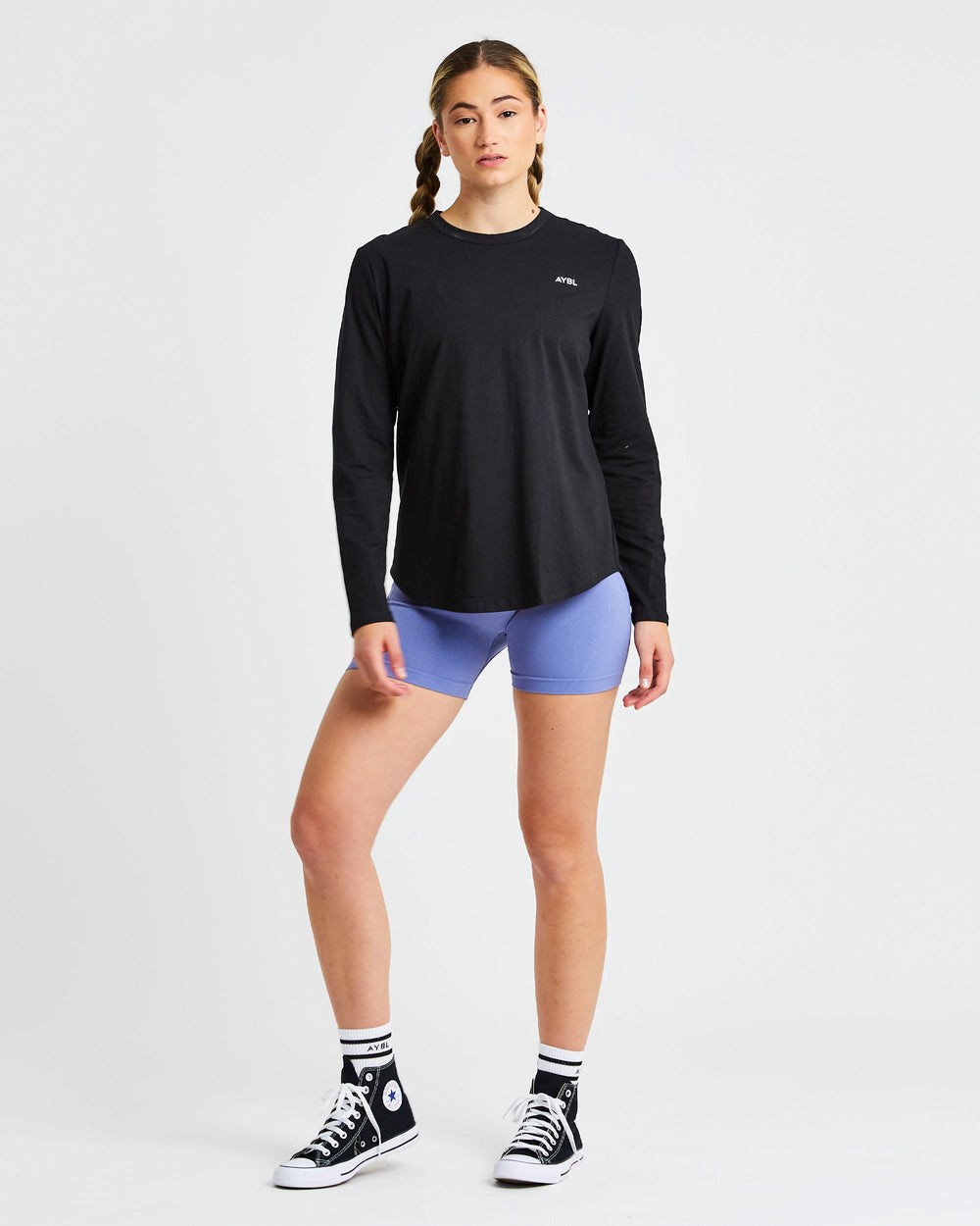 AYBL Everyday Oversized Long Sleeve T Shirt Zwart | 5491287-IS