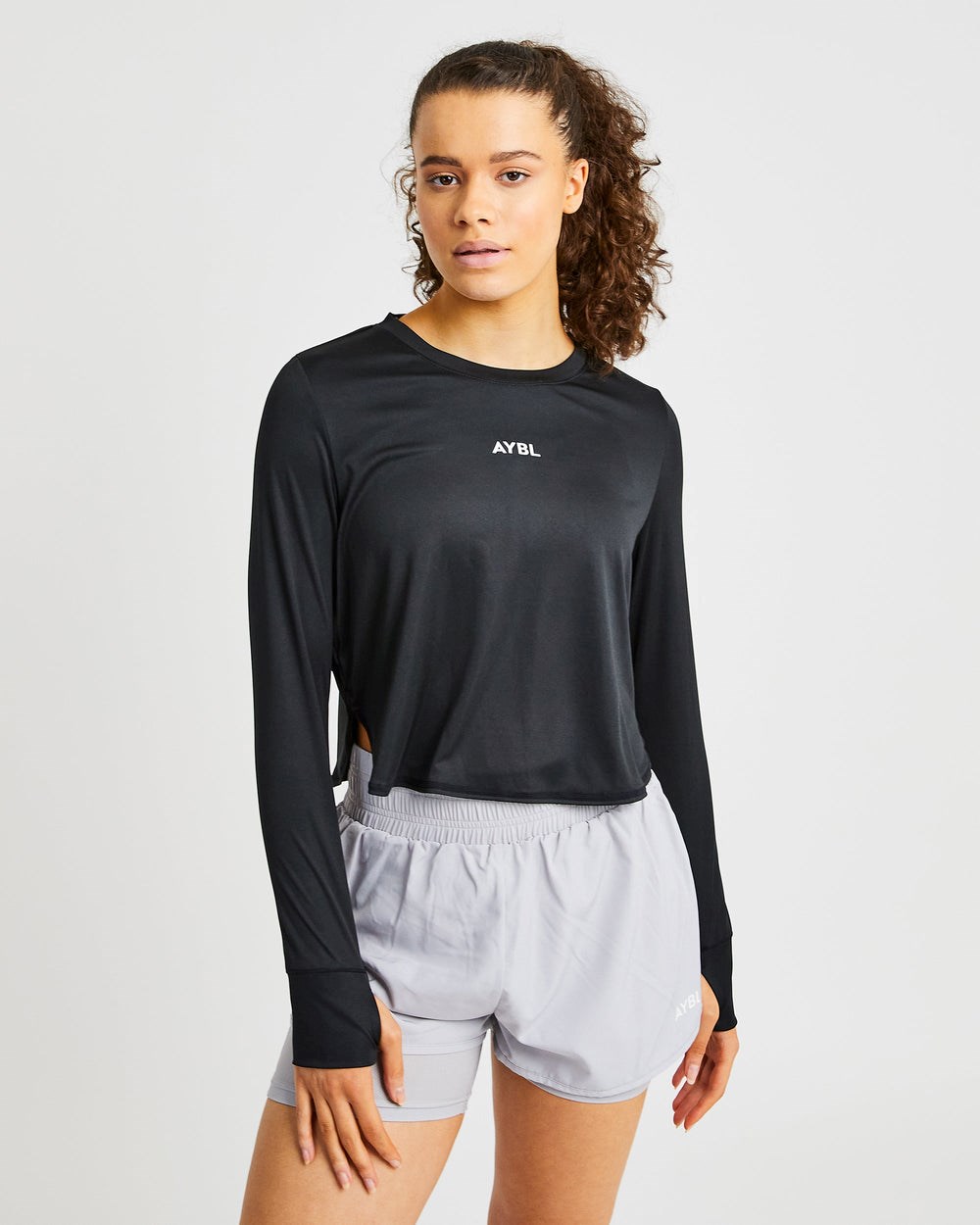 AYBL Define Long Sleeve Crop T Zwart | 1624890-EF