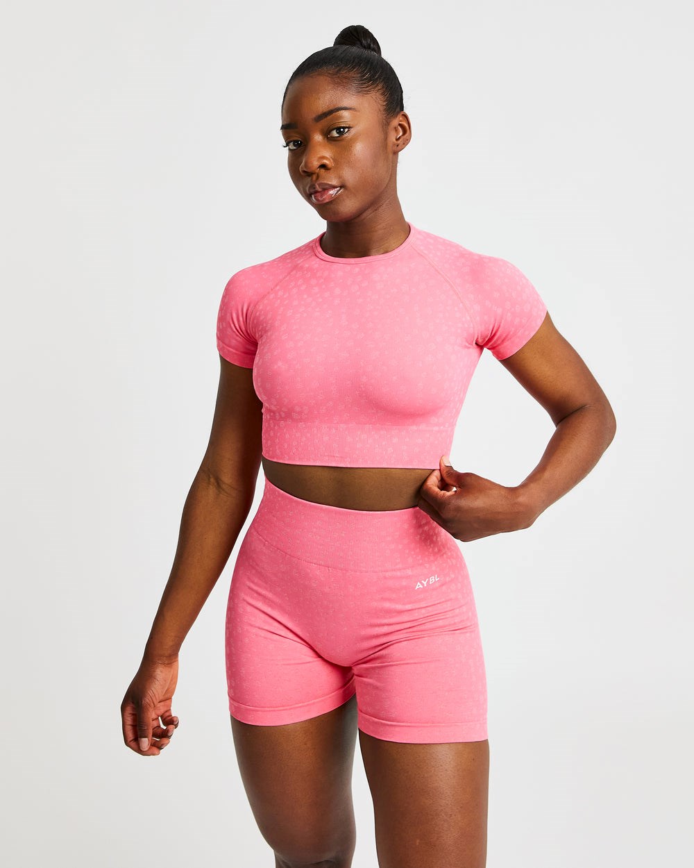 AYBL Evolve Speckle Seamless Crop Top Koraal Roze | 0647912-WC