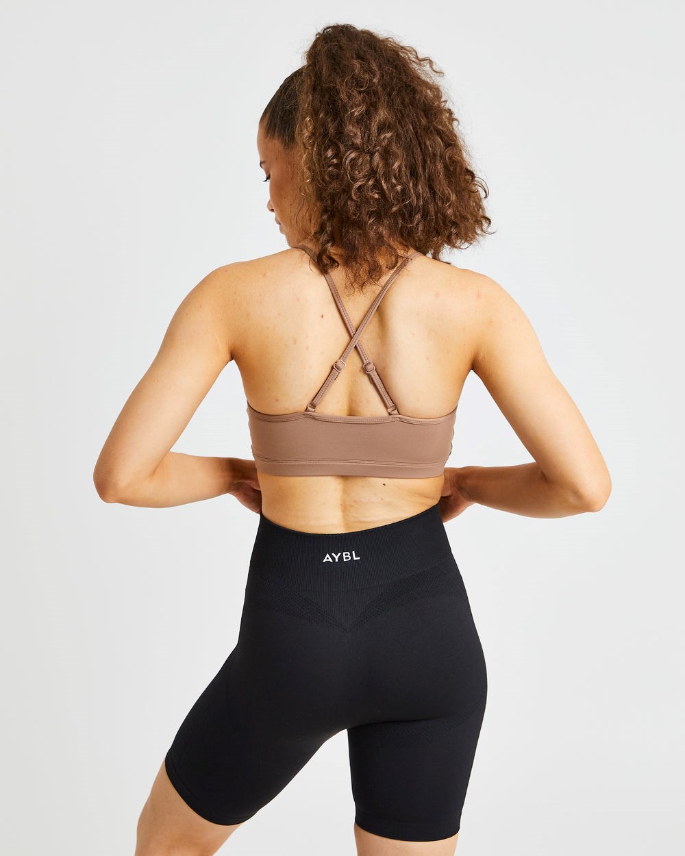 AYBL Essential V Neck Sports Bra Bruin | 0149652-VN