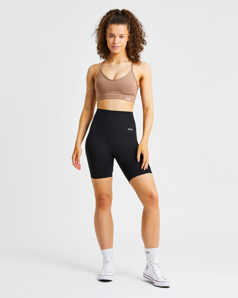 AYBL Essential V Neck Sports Bra Bruin | 0149652-VN