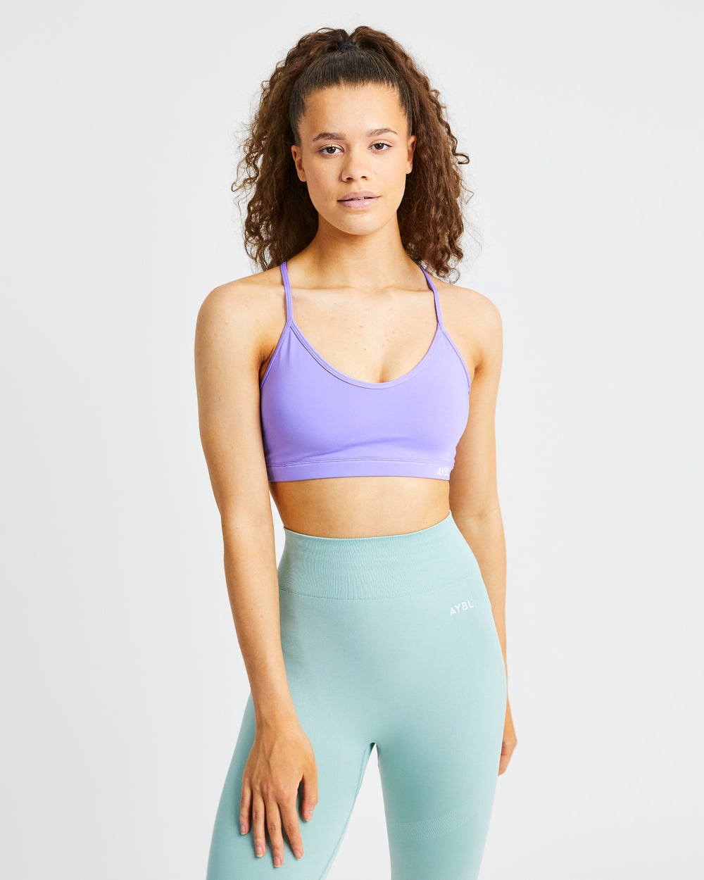 AYBL Essential V Neck Sports Bra Paars | 5807392-OJ