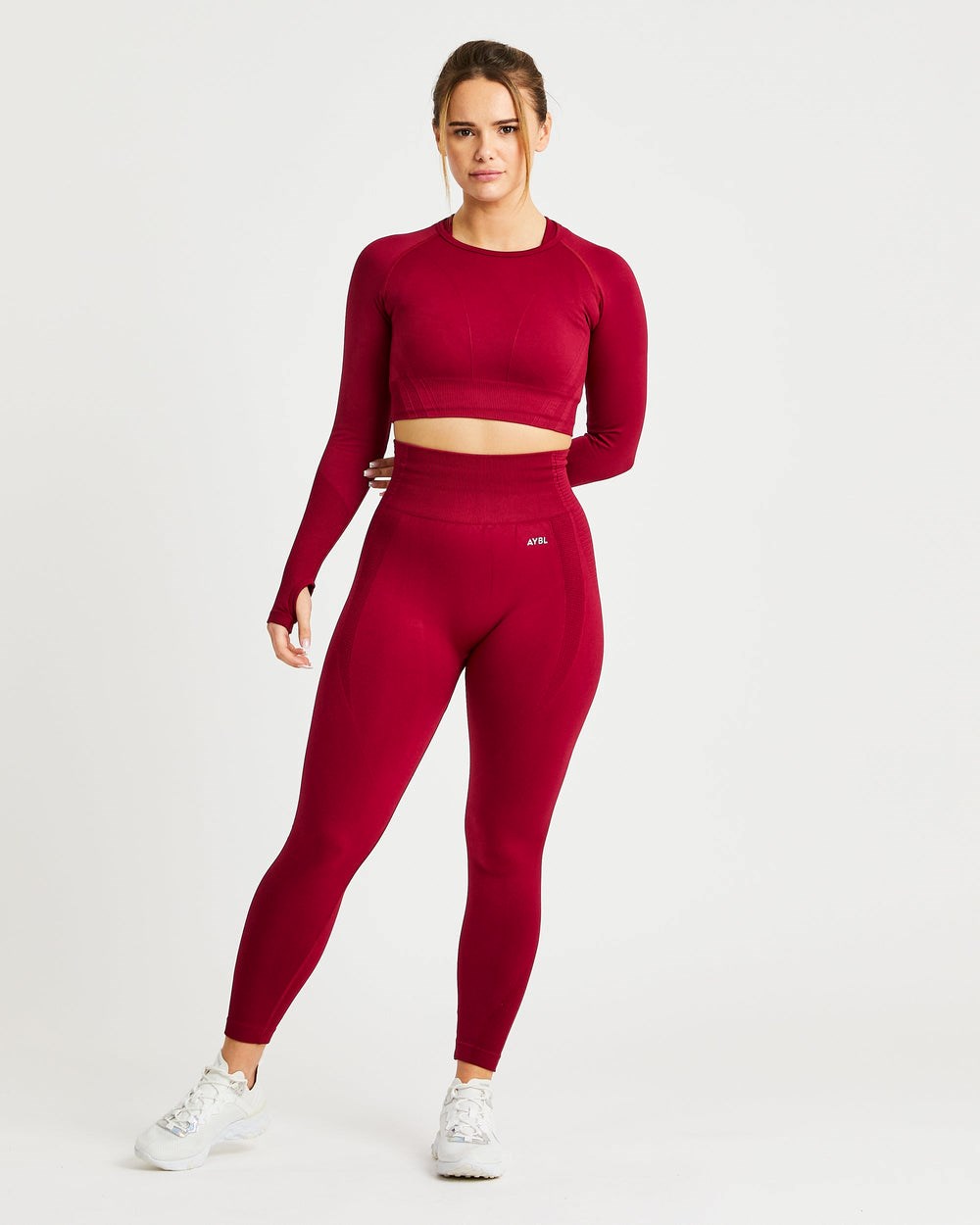 AYBL Balance V2 Seamless Long Sleeve Crop Top Rood | 6137925-UF