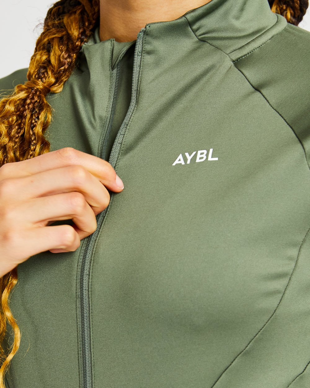 AYBL Effortless Zip Jacket Olijfgroen Groen | 7950264-AS