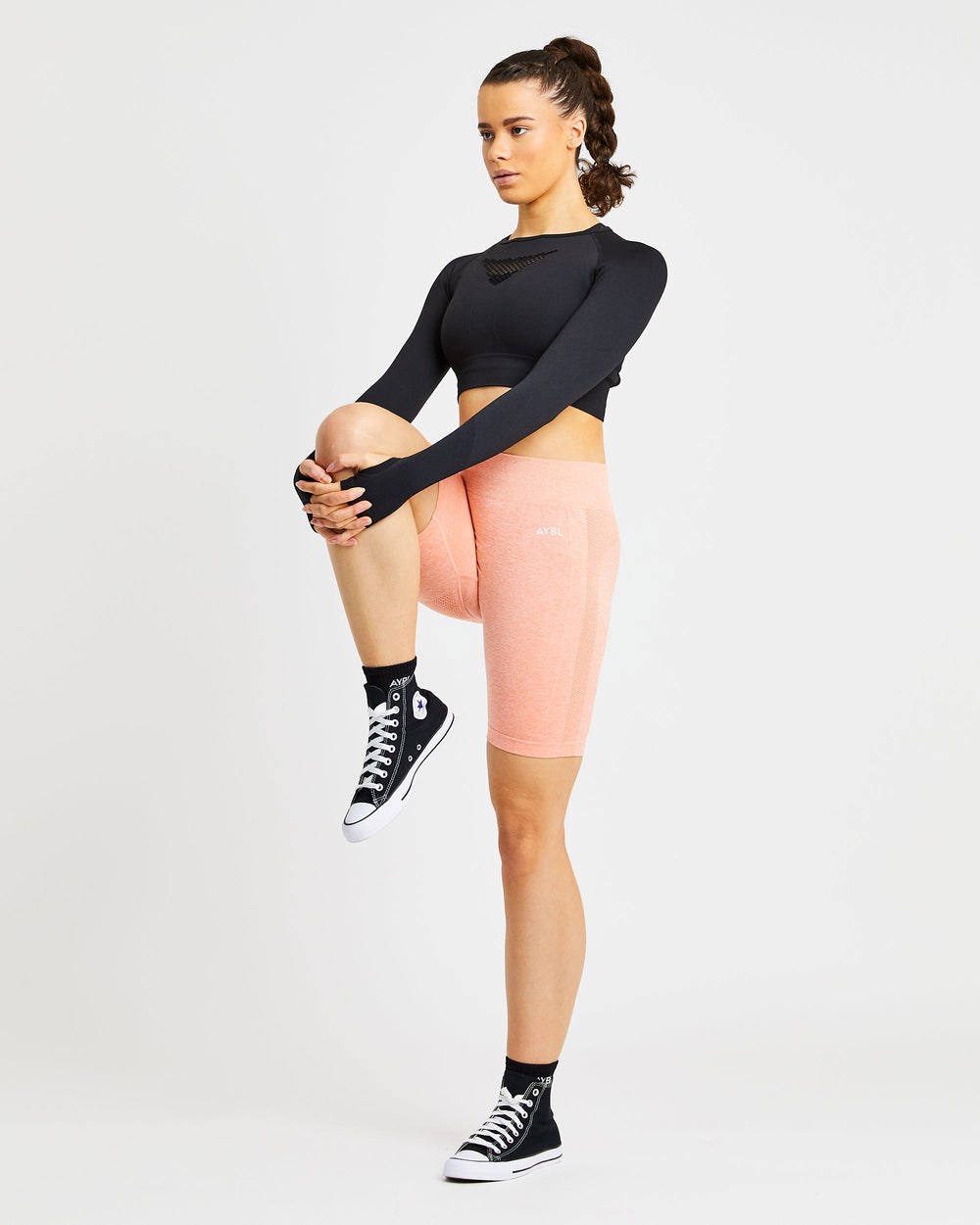 AYBL Motion Seamless Cycling Shorts Peach Marl | 4236709-UJ