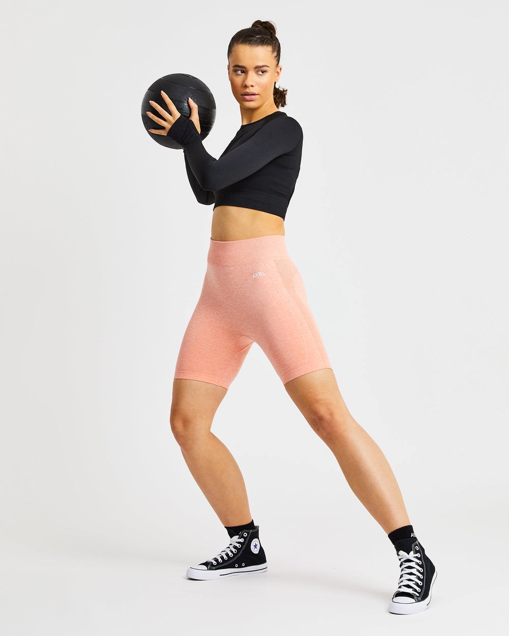 AYBL Motion Seamless Cycling Shorts Peach Marl | 4236709-UJ