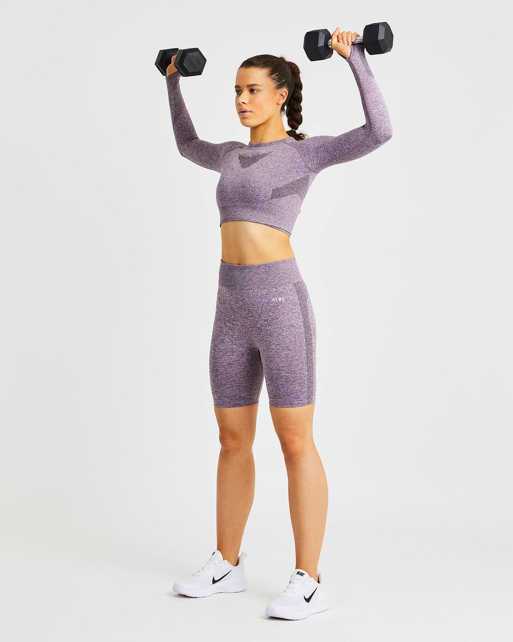 AYBL Motion Seamless Long Sleeve Crop Top Paars | 4801962-NX