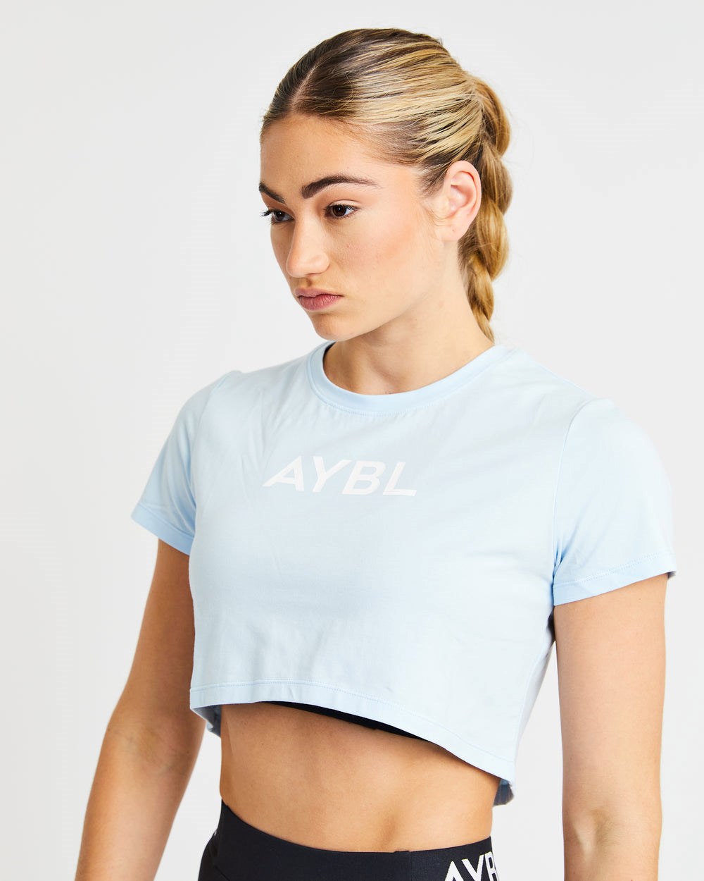 AYBL Crop T Shirt Blauw | 7680413-AW