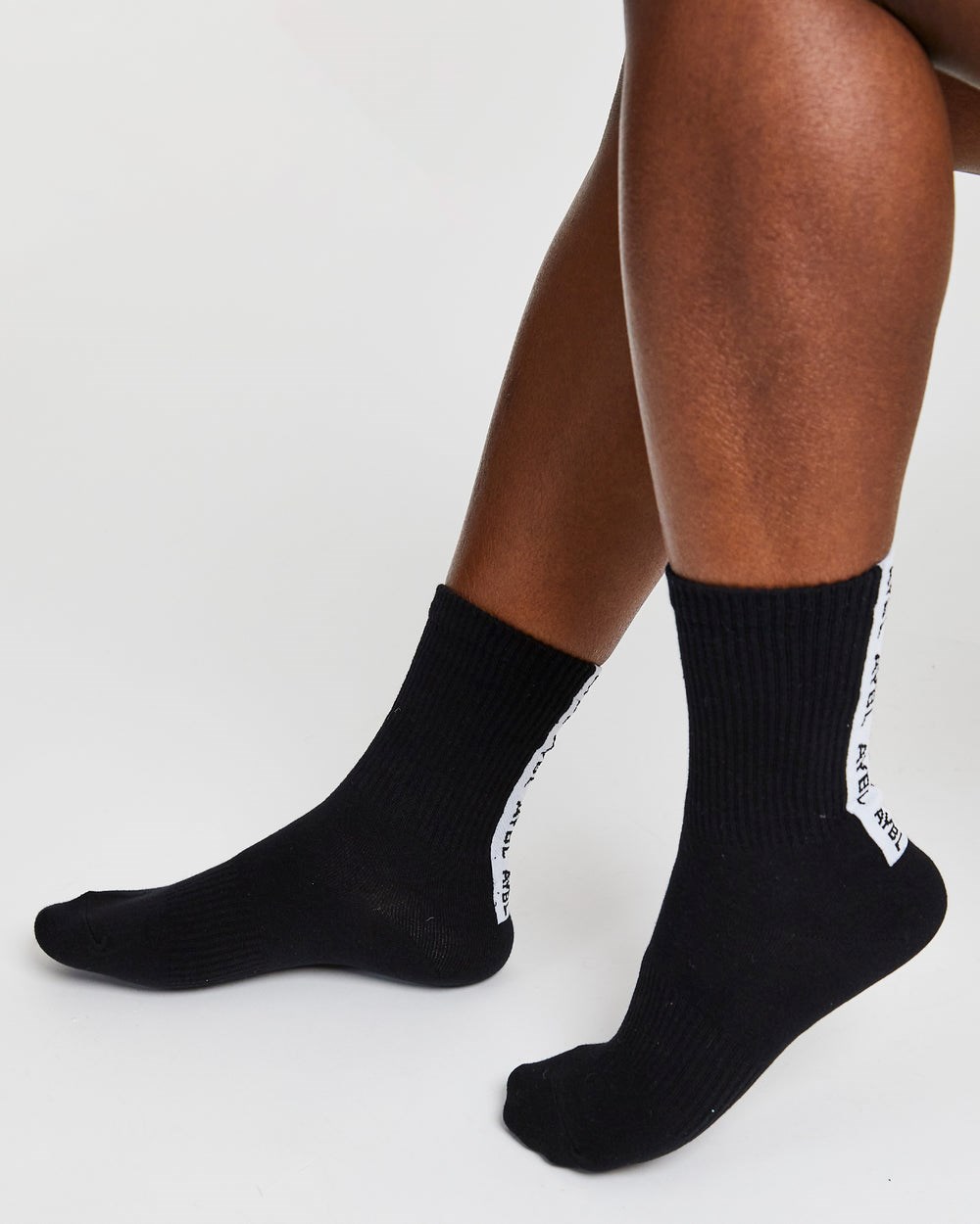 AYBL Everyday Back Stripe Crew Socks (3 Pack) Zwart | 3271508-JH