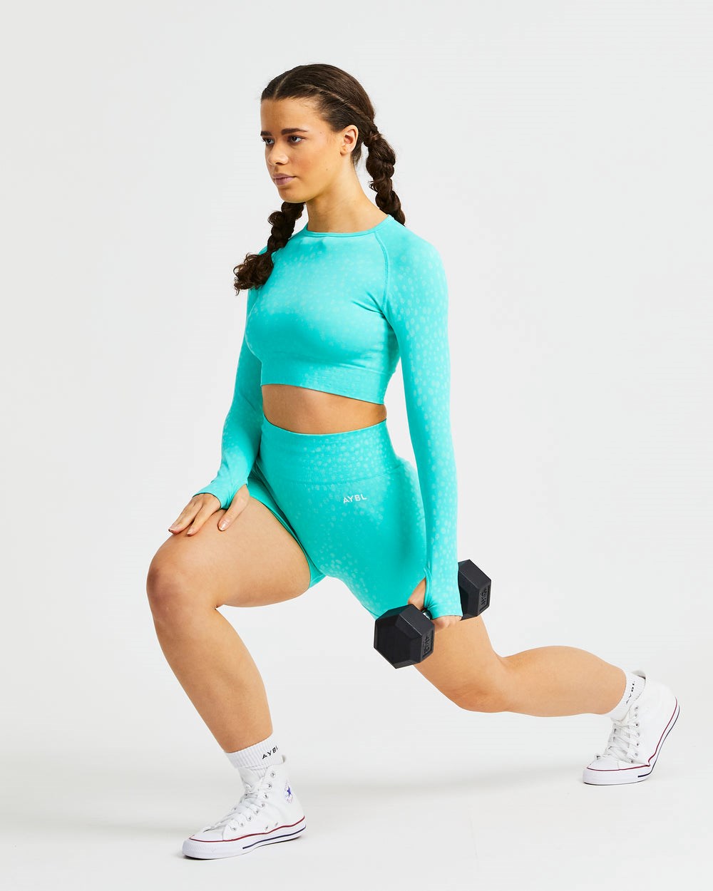 AYBL Evolve Speckle Seamless Long Sleeve Crop Top Groen | 3815927-NC