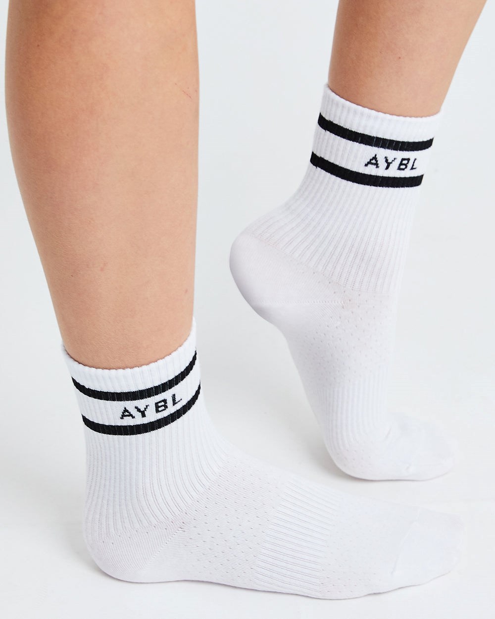 AYBL Everyday Double Stripe Crew Socks (3 Pack) Wit | 8271350-XO