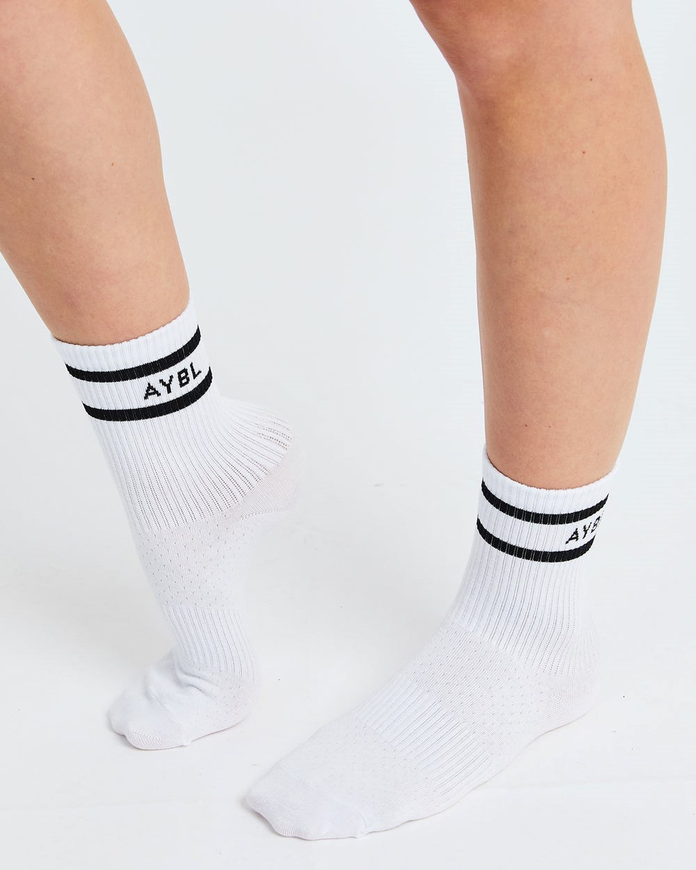 AYBL Everyday Double Stripe Crew Socks (3 Pack) Wit | 8271350-XO