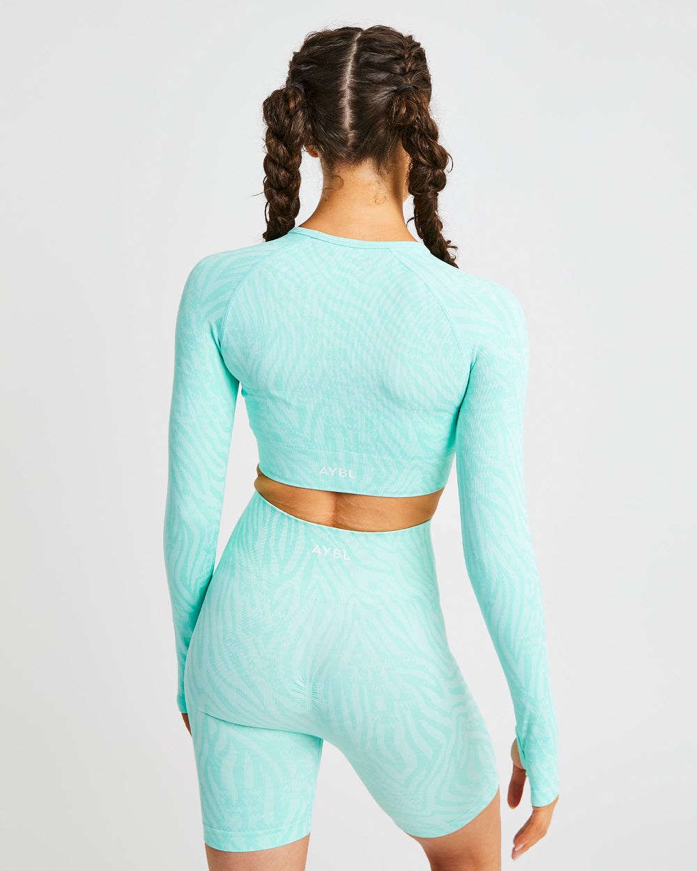 AYBL Evolve Animal Seamless Long Sleeve Crop Top Mintgroen Groen | 2937806-KT