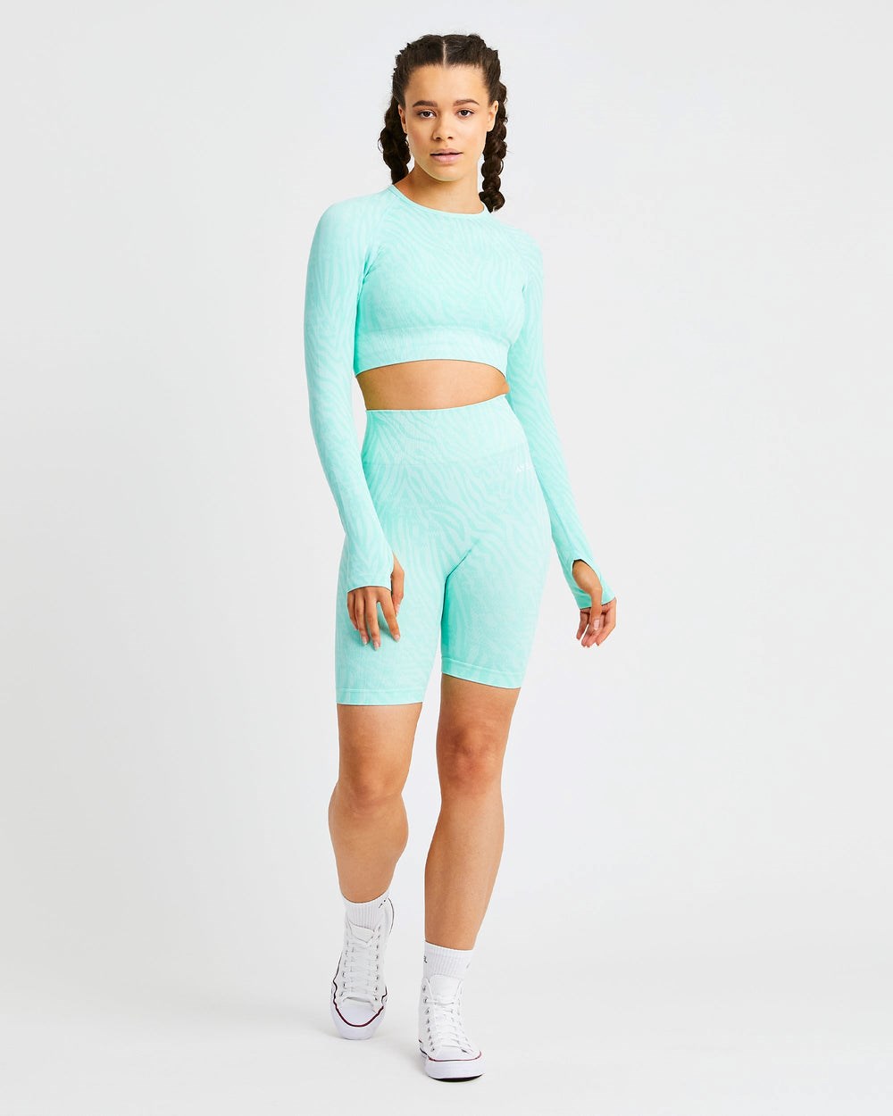 AYBL Evolve Animal Seamless Long Sleeve Crop Top Mintgroen Groen | 2937806-KT