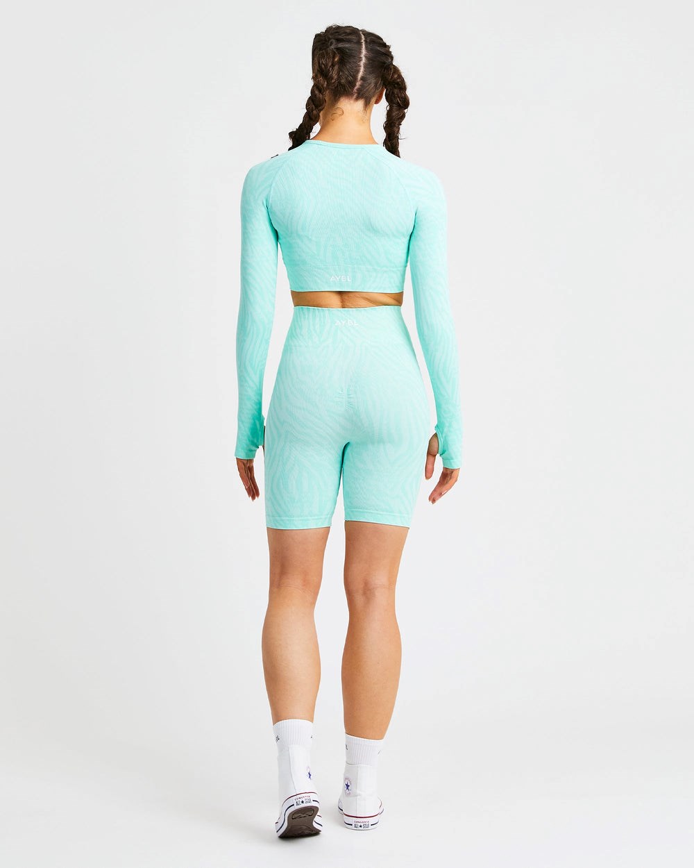 AYBL Evolve Animal Seamless Long Sleeve Crop Top Mintgroen Groen | 2937806-KT