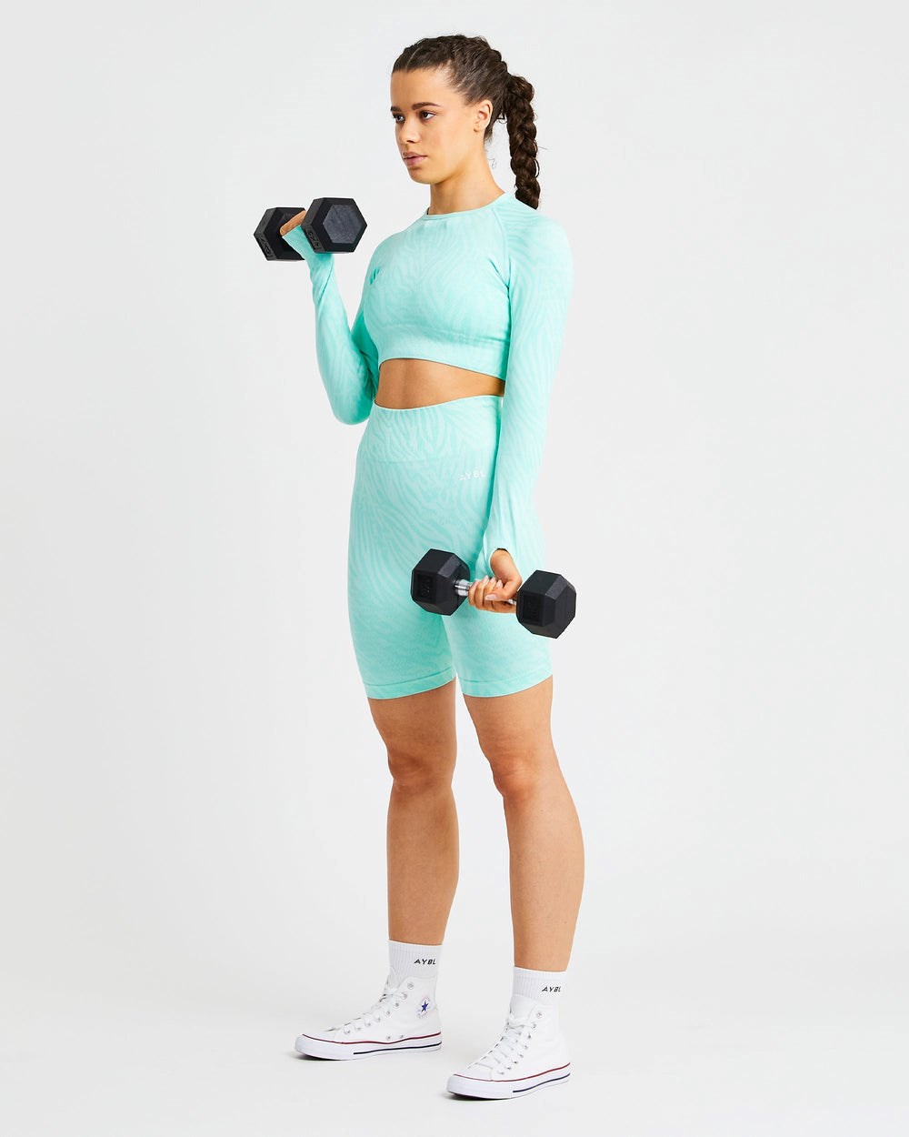 AYBL Evolve Animal Seamless Long Sleeve Crop Top Mintgroen Groen | 2937806-KT